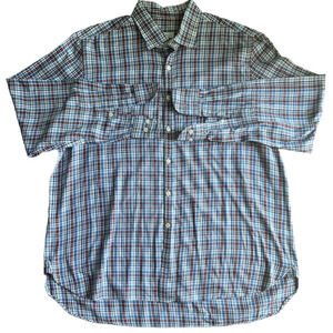 Piattelli for Barneys New York Men’s XXL Red Blue Plaid Button-Up Shirt